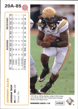 2011 Upper Deck - 20th Anniversary #20A-85 Anthony Allen Back
