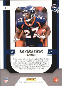 2011 Score - Complete Players Glossy #11 Knowshon Moreno Back