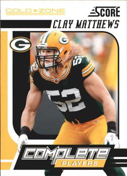2011 Score - Complete Players Gold Zone #2 Clay Matthews Front