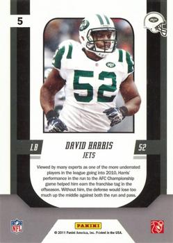 2011 Score - Complete Players Gold Zone #5 David Harris Back