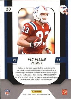 2011 Score - Complete Players Gold Zone #20 Wes Welker Back