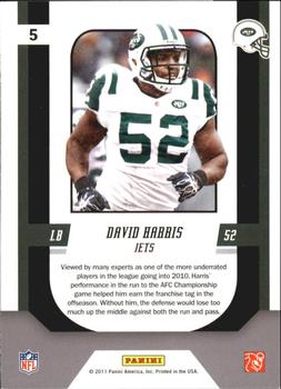 2011 Score - Complete Players Scorecard #5 David Harris Back