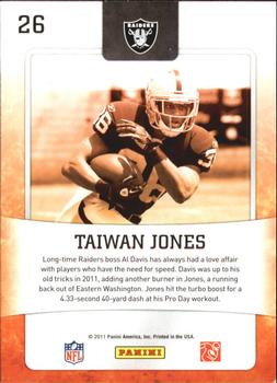 2011 Score - Hot Rookies #26 Taiwan Jones Back