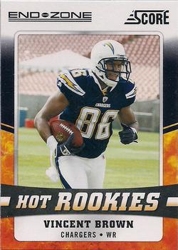 2011 Score - Hot Rookies End Zone #29 Vincent Brown Front
