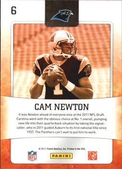 2011 Score - Hot Rookies Glossy #6 Cam Newton Back