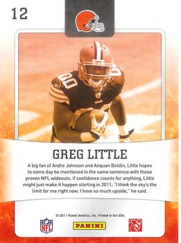 2011 Score - Hot Rookies Glossy #12 Greg Little Back