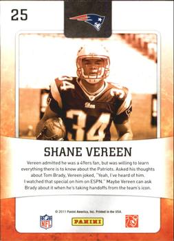 2011 Score - Hot Rookies Glossy #25 Shane Vereen Back