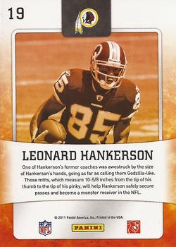 2011 Score - Hot Rookies Gold Zone #19 Leonard Hankerson Back