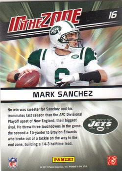 2011 Score - In the Zone #16 Mark Sanchez Back