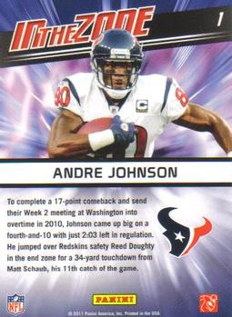 2011 Score - In the Zone #1 Andre Johnson Back
