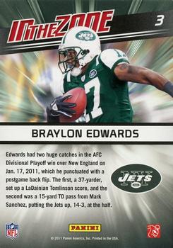2011 Score - In the Zone #3 Braylon Edwards Back