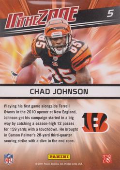 2011 Score - In the Zone #5 Chad Johnson Back