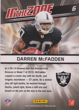 2011 Score - In the Zone #6 Darren McFadden Back