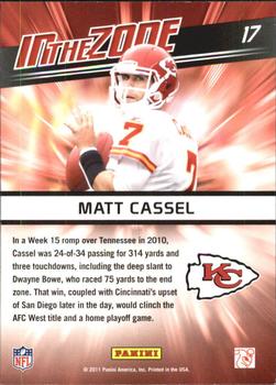 2011 Score - In the Zone #17 Matt Cassel Back