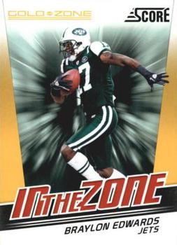 2011 Score - In the Zone Gold Zone #3 Braylon Edwards Front