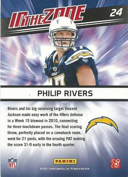 2011 Score - In the Zone Scorecard #24 Philip Rivers Back