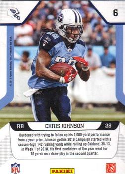 2011 Score - Millennium Men #6 Chris Johnson Back