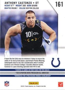 2011 Panini Rookies & Stars #161 Anthony Castonzo Back