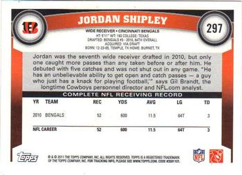 2011 Topps #297 Jordan Shipley Back