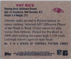 2011 Topps - 1950 Bowman #4 Ray Rice Back