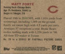 2011 Topps - 1950 Bowman #26 Matt Forte Back