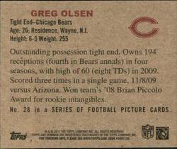 2011 Topps - 1950 Bowman #28 Greg Olsen Back