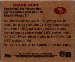 2011 Topps - 1950 Bowman #34 Frank Gore Back