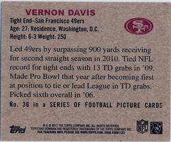 2011 Topps - 1950 Bowman #36 Vernon Davis Back