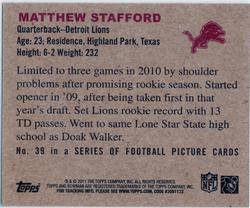 2011 Topps - 1950 Bowman #39 Matthew Stafford Back