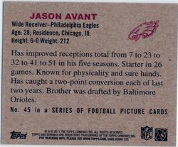 2011 Topps - 1950 Bowman #45 Jason Avant Back