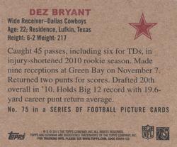 2011 Topps - 1950 Bowman #75 Dez Bryant Back