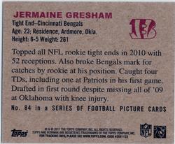 2011 Topps - 1950 Bowman #84 Jermaine Gresham Back