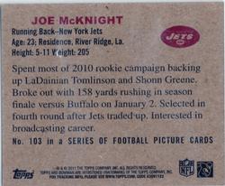2011 Topps - 1950 Bowman #103 Joe McKnight Back