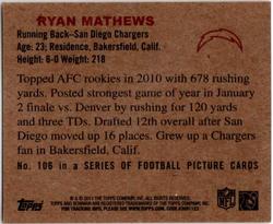 2011 Topps - 1950 Bowman #106 Ryan Mathews Back