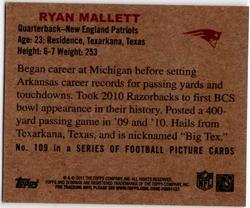 2011 Topps - 1950 Bowman #109 Ryan Mallett Back