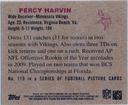 2011 Topps - 1950 Bowman #115 Percy Harvin Back