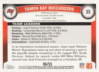 2011 Topps - Black #35 Tampa Bay Buccaneers Back