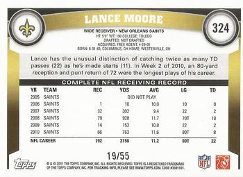 2011 Topps - Black #324 Lance Moore Back