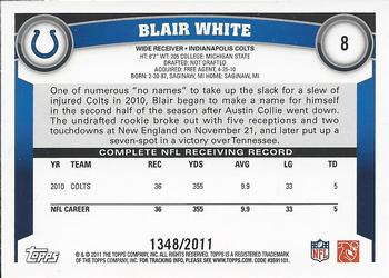 2011 Topps - Gold #8 Blair White Back