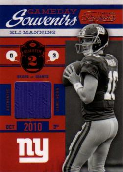 2011 Panini Timeless Treasures - Gameday Souvenirs 2nd Quarter #5 Eli Manning Front
