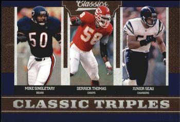 2010 Panini Classics - Classic Triples #6 Mike Singletary / Derrick Thomas / Junior Seau  Front