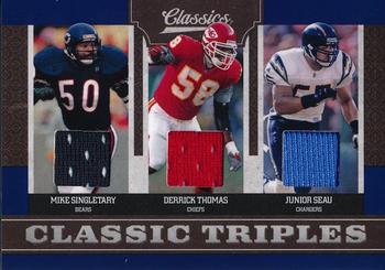 2010 Panini Classics - Classic Triples Jerseys #6 Mike Singletary / Derrick Thomas / Junior Seau  Front