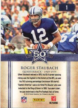 2010 Panini Classics - Cowboys 50th Anniversary #1 Roger Staubach Back