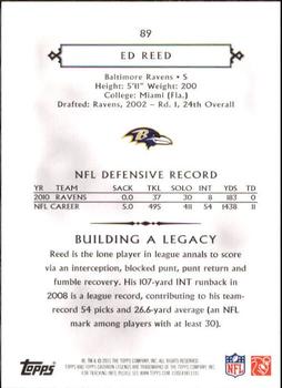 2011 Topps Gridiron Legends #89 Ed Reed Back