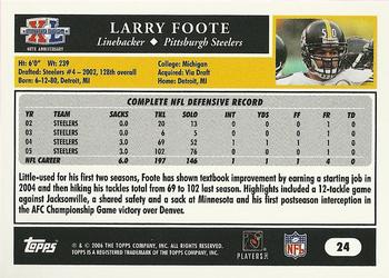 2006 Topps Pittsburgh Steelers Super Bowl XL Champions #24 Larry Foote Back