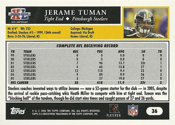 2006 Topps Pittsburgh Steelers Super Bowl XL Champions #36 Jerame Tuman Back