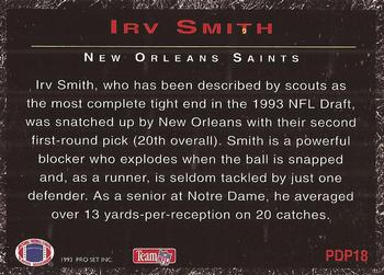 1993 Pro Set Power - Draft Picks #PDP18 Irv Smith Back