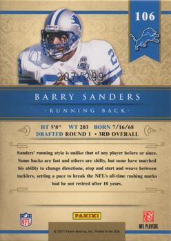 2011 Panini Gold Standard #106 Barry Sanders Back