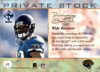 2001 Pacific Private Stock - Gold Framed #43 Jimmy Smith Back
