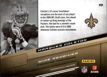 2010 Panini Prestige - Touchdown Sensations #9 Marques Colston  Back